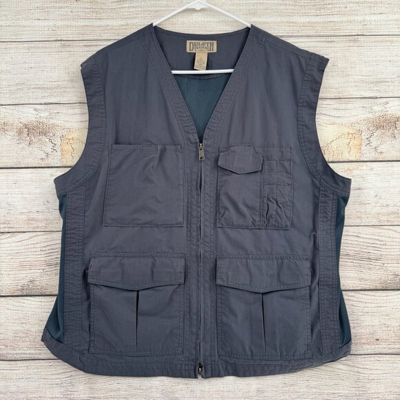 Duluth Trading‎ Co Working Man's Vest Men's Large Blue Fishing Vented - Picture 1 of 9
